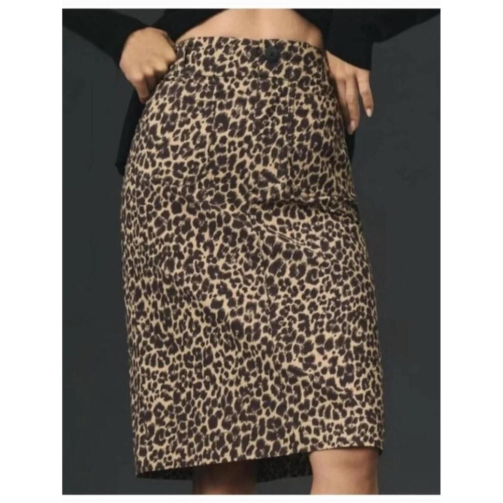 Maeve Cheetah Pencil Collette Skirt XS Leopard Animal Print Anthropologie
